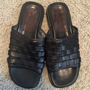 Tommy Bahama Woven Leather Slide Mens Sz 8 Preowned